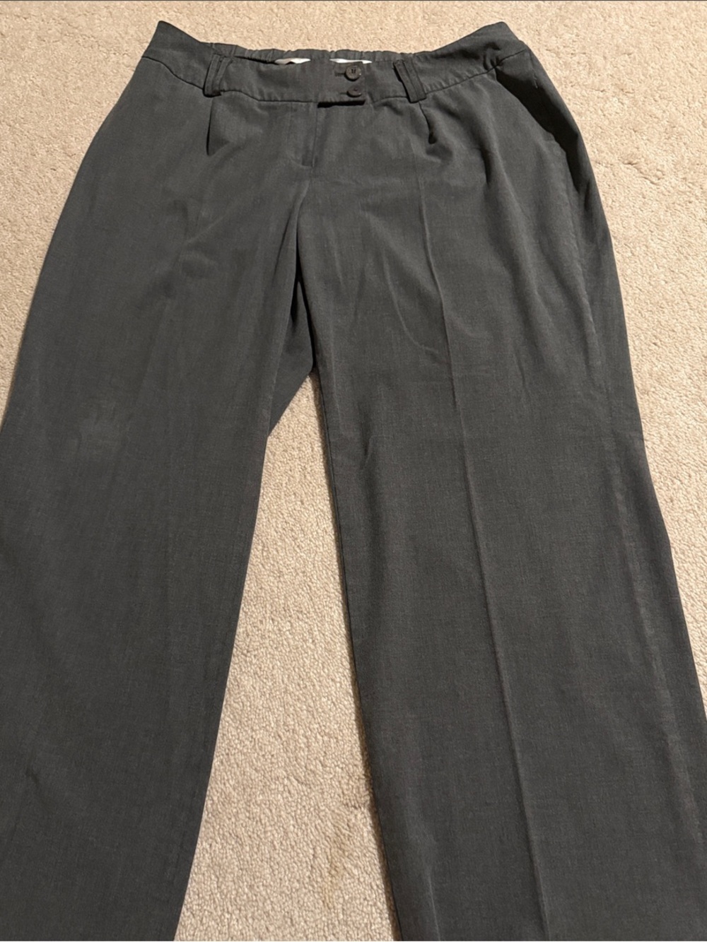 Talbots Wide-Leg Pleated Dress Pants in Charcoal Gray